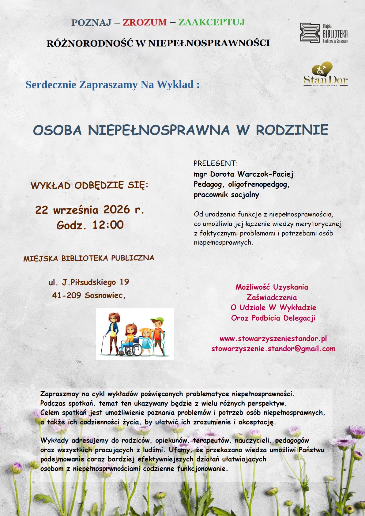 Okładka albumu 05.09.2026 r. - Wykład - osoba niepełnosprawna w rodzinie